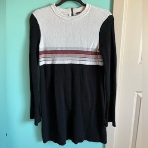 Free People Colorblock Striped Sweater Mini Dress